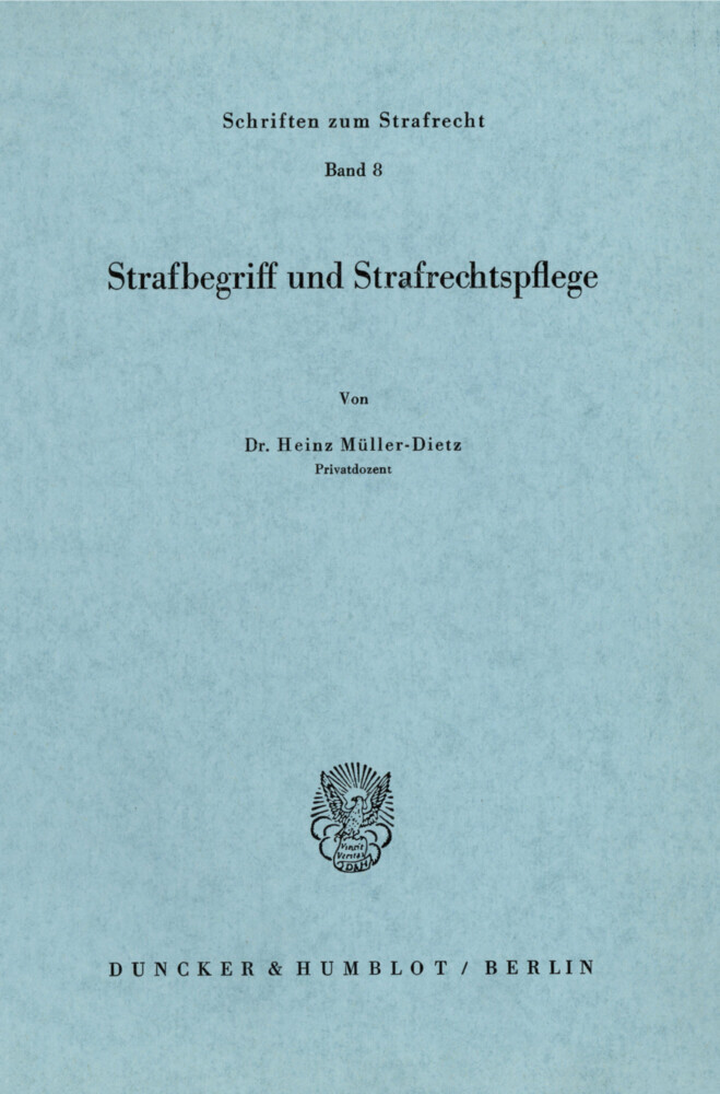 Strafbegriff und Strafrechtspflege. main product photo