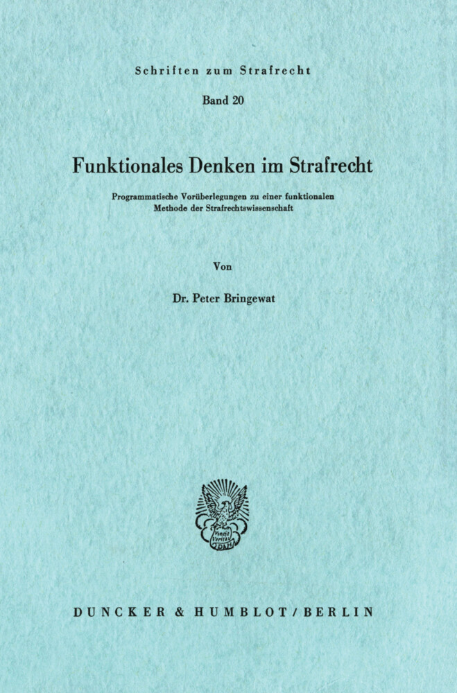 Funktionales Denken im Strafrecht. main product photo