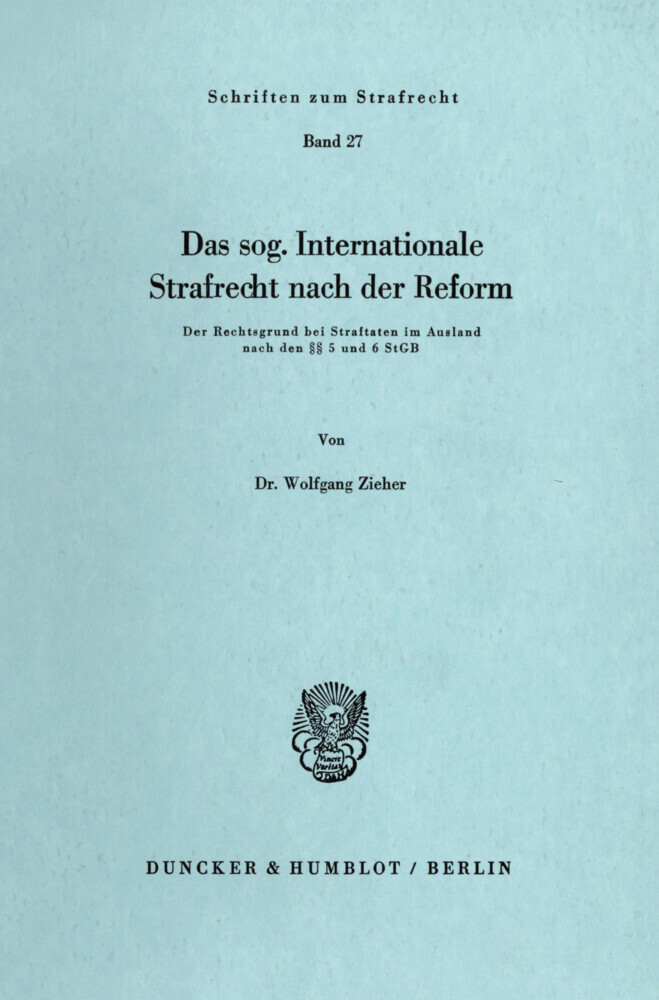 Das sog. Internationale Strafrecht nach der Reform. main product photo