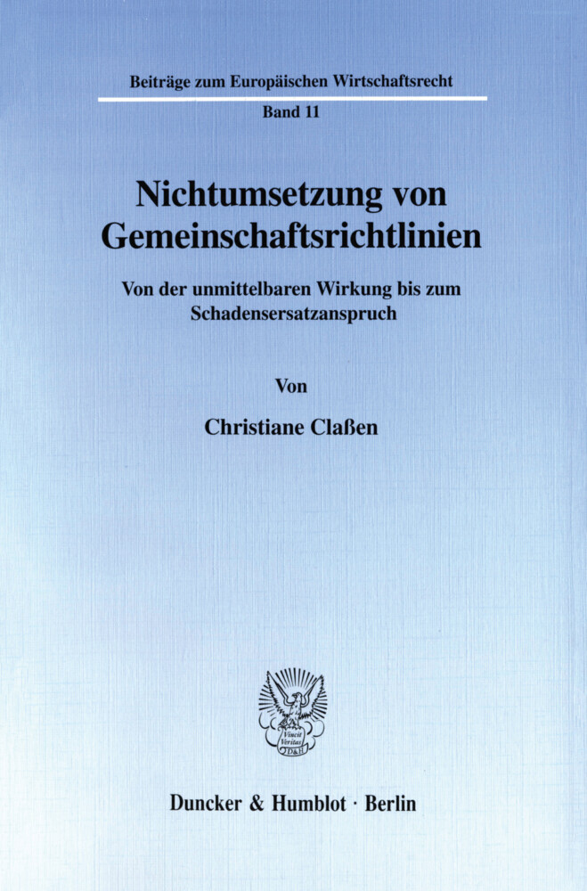 Nichtumsetzung von Gemeinschaftsrichtlinien. main product photo