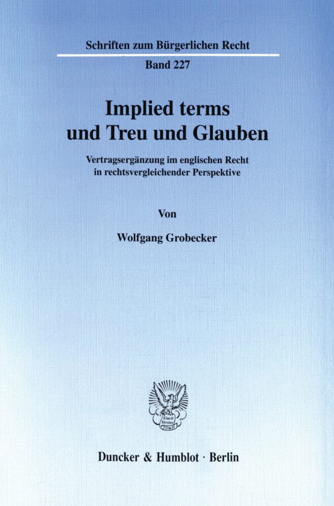 Implied terms und Treu und Glauben. main product photo