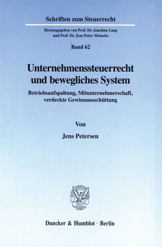 Unternehmenssteuerrecht und bewegliches System. main product photo
