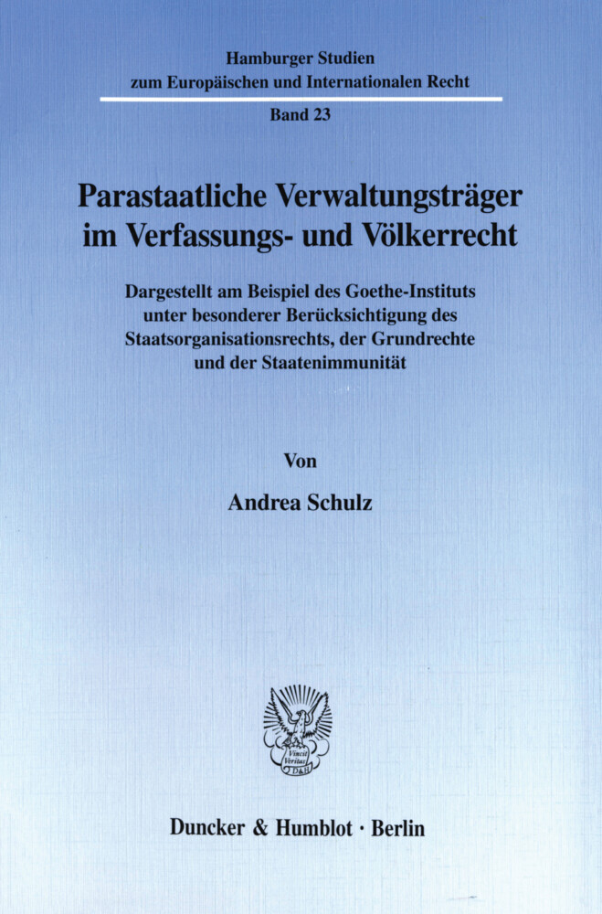 Parastaatliche Verwaltungsträger im Verfassungs- und Völkerrecht. main product photo