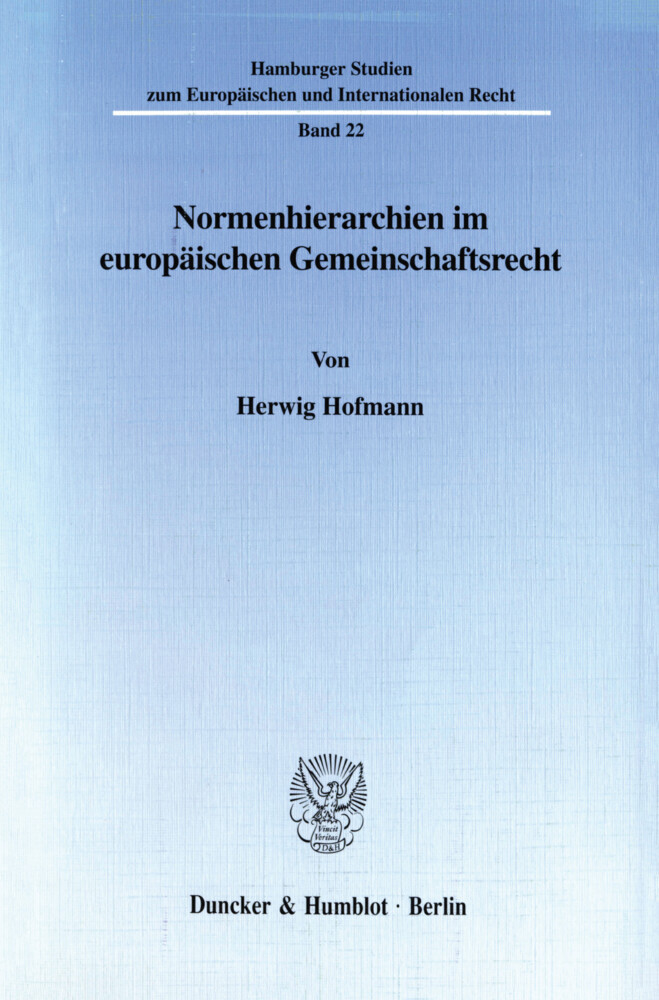 Normenhierarchien im europäischen Gemeinschaftsrecht. main product photo