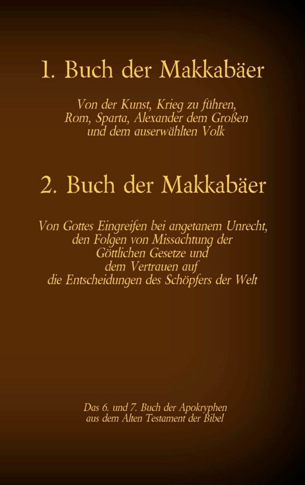 Das 1. und 2. Buch der Makkabäer, das 6. und 7. Buch der Apokryphen aus der Bibel main product photo