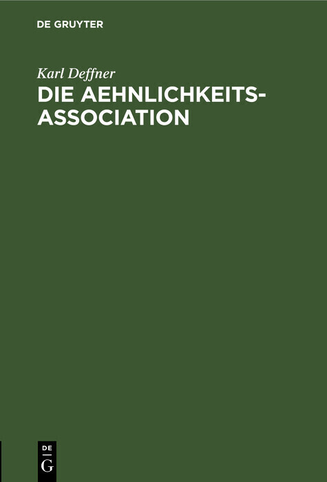 Die Aehnlichkeits-Association main product photo