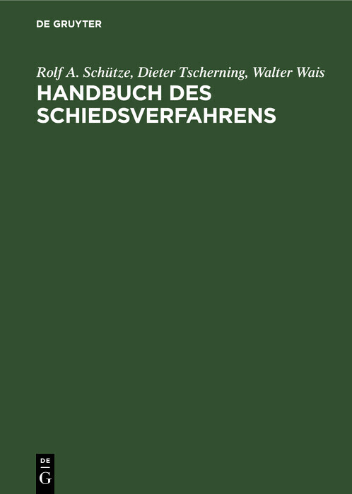Handbuch des Schiedsverfahrens main product photo