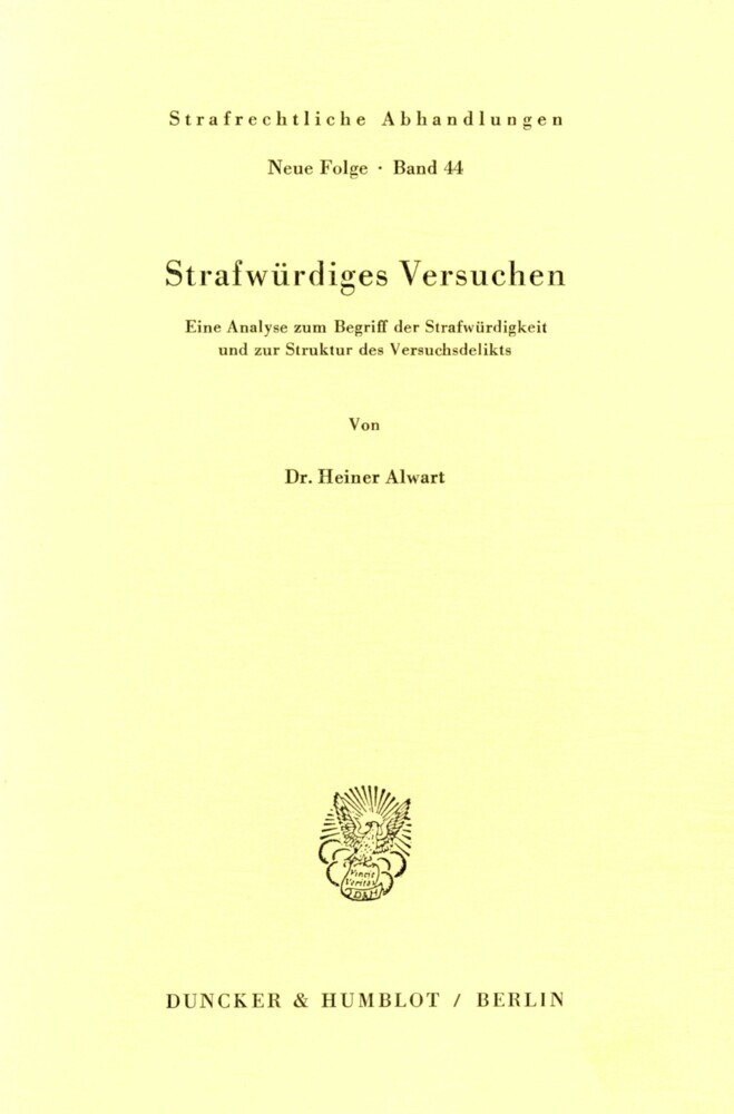 Strafwürdiges Versuchen. main product photo