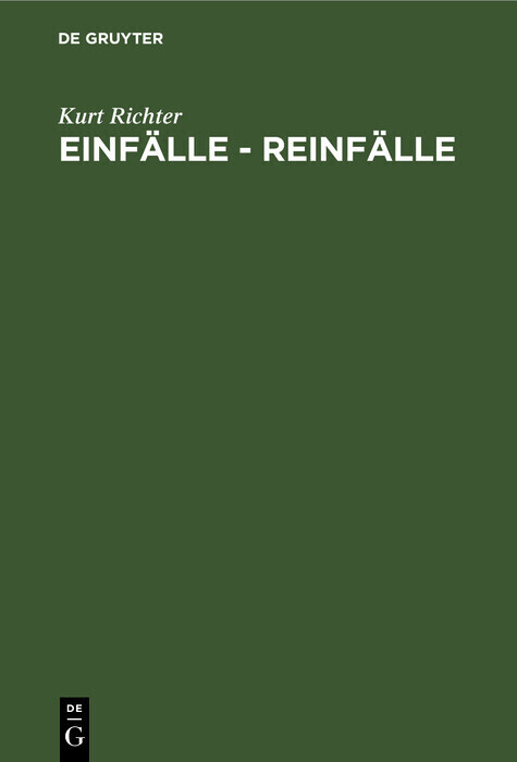 Einfälle - Reinfälle main product photo