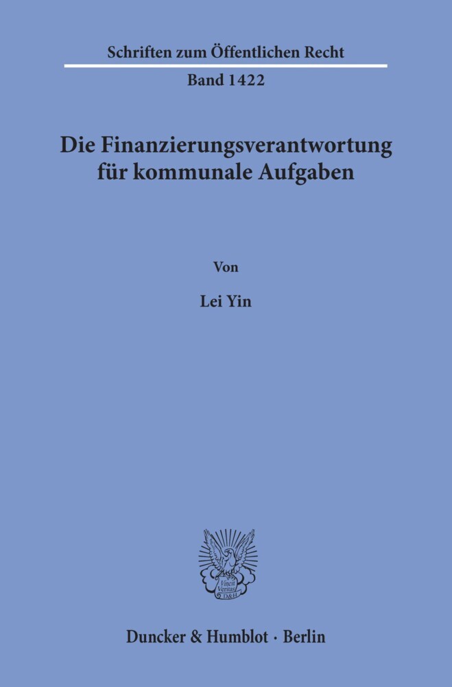 Die Finanzierungsverantwortung für kommunale Aufgaben. main product photo