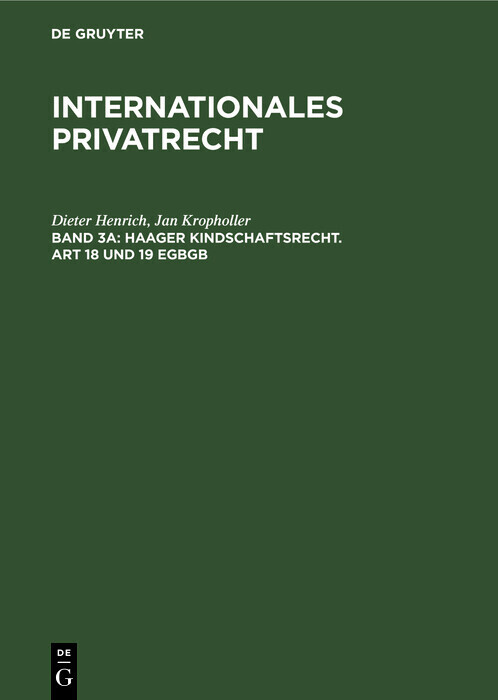 Haager Kindschaftsrecht. Art 18 und 19 EGBGB main product photo