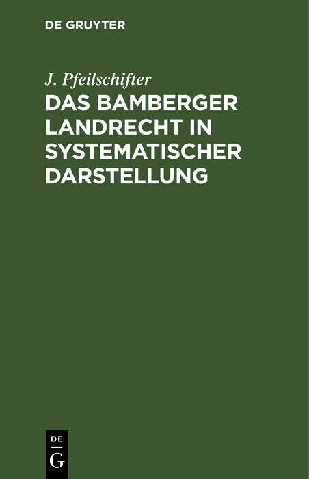Das Bamberger Landrecht in systematischer Darstellung main product photo