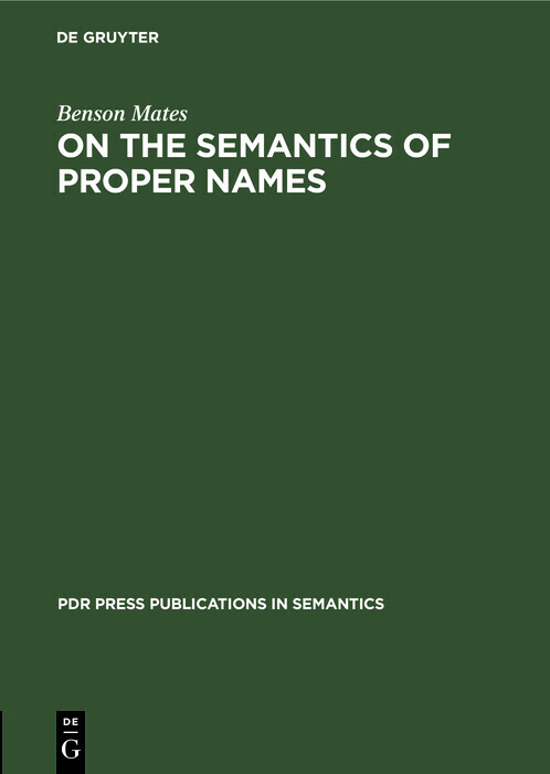 On the Semantics of Proper Names main product photo