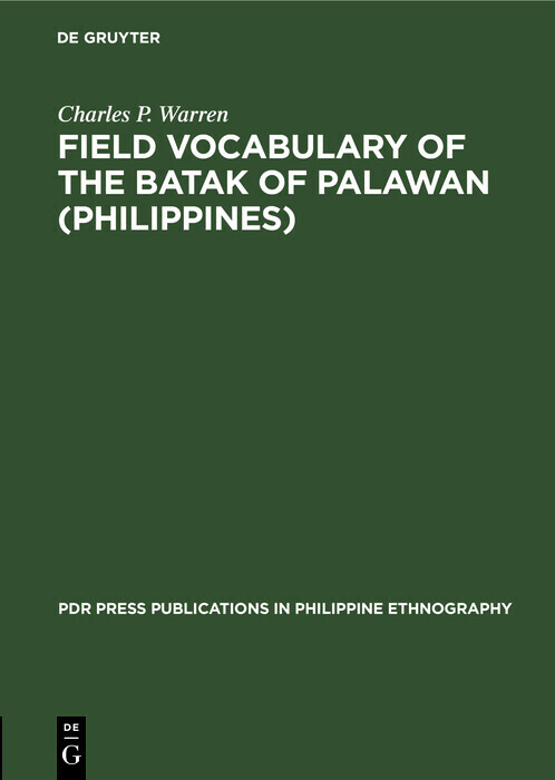Field Vocabulary of the Batak of Palawan (Philippines) main product photo