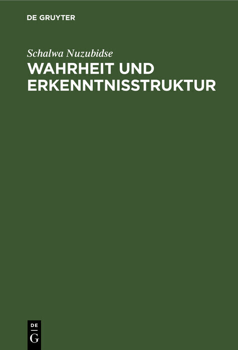 Wahrheit und Erkenntnisstruktur main product photo