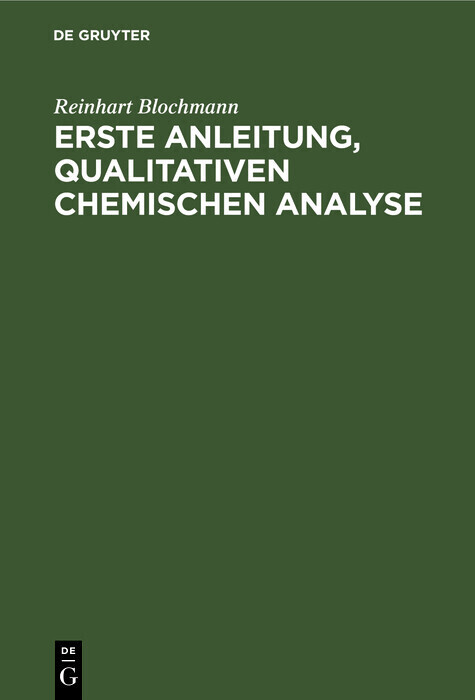 Erste Anleitung' qualitativen Chemischen Analyse main product photo