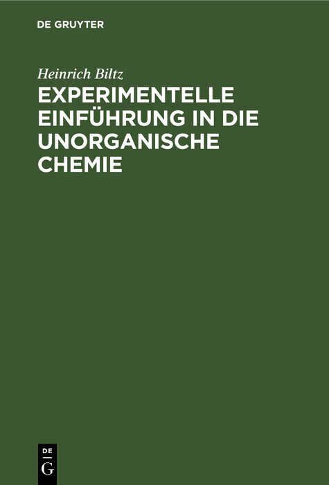 Experimentelle Einführung in die unorganische Chemie main product photo