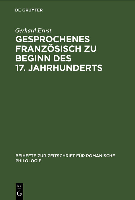 Gesprochenes Französisch zu Beginn des 17. Jahrhunderts main product photo