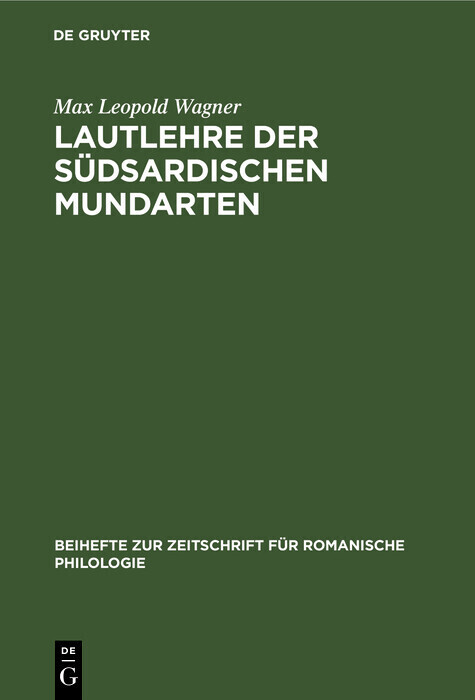 Lautlehre der Südsardischen Mundarten main product photo
