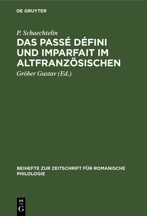 Das Passé défini und Imparfait im Altfranzösischen main product photo
