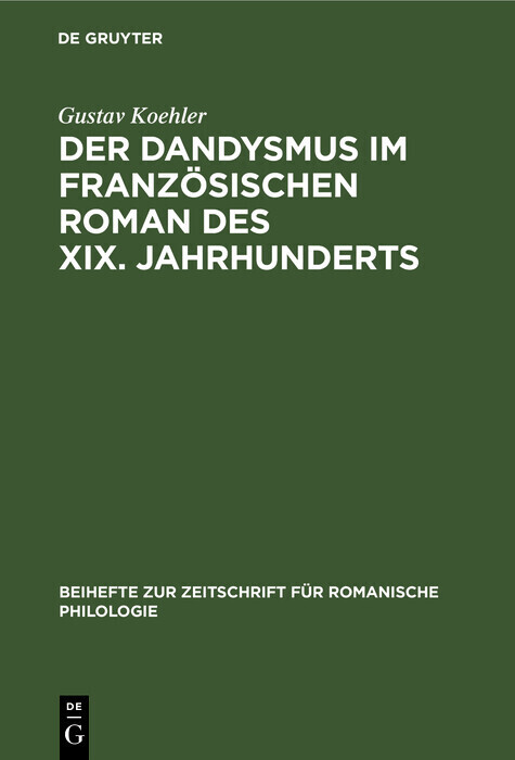 Der Dandysmus im französischen Roman des XIX. Jahrhunderts main product photo