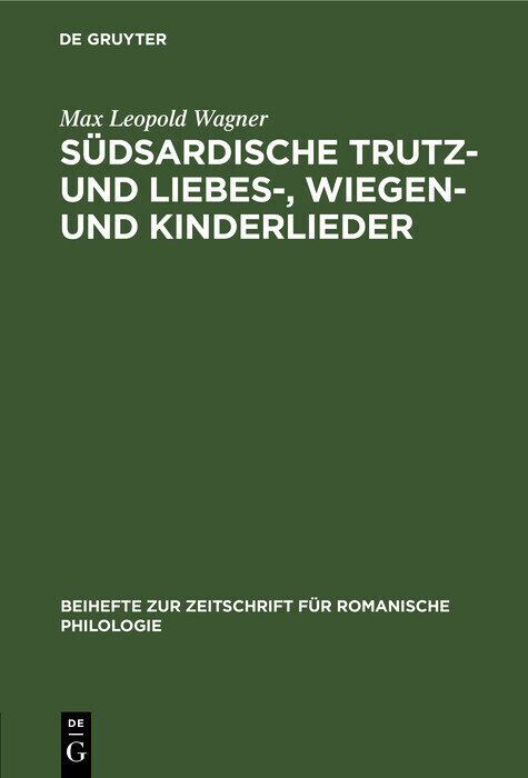 Südsardische Trutz- und Liebes-, Wiegen- und Kinderlieder main product photo