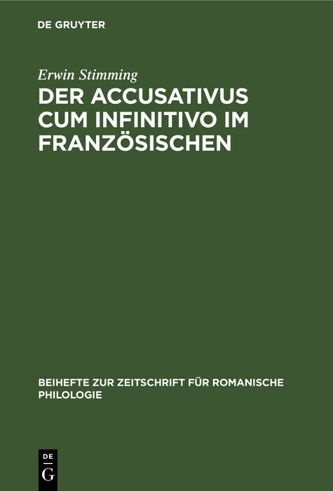 Der Accusativus cum infinitivo im Französischen main product photo