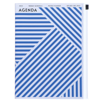MARK'S 2021/2022 Taschenkalender A5 vertikal, Geometric Pattern, BLUE