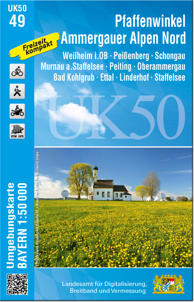UK50-49 Pfaffenwinkel, Ammergauer Alpen Nord (Umgebungskarte 1:50000) main product photo