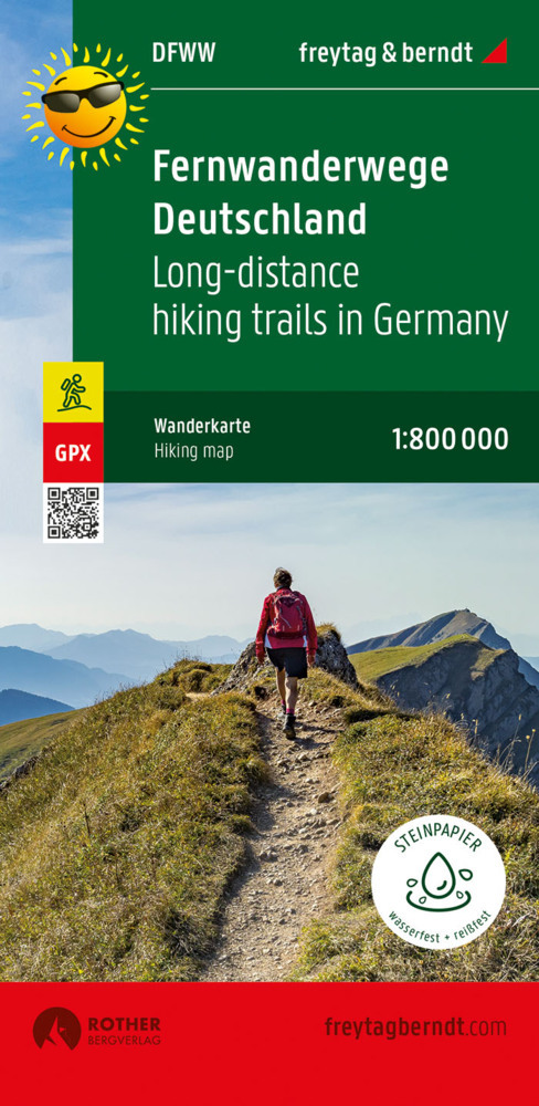 Fernwanderwege Deutschland, Weitwanderkarte 1:800.000, freytag & berndt main product photo
