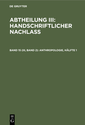 Anthropologie, Hälfte 1