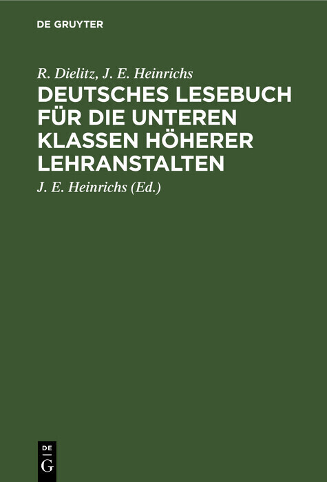 Deutsches Lesebuch für die unteren Klassen höherer Lehranstalten main product photo