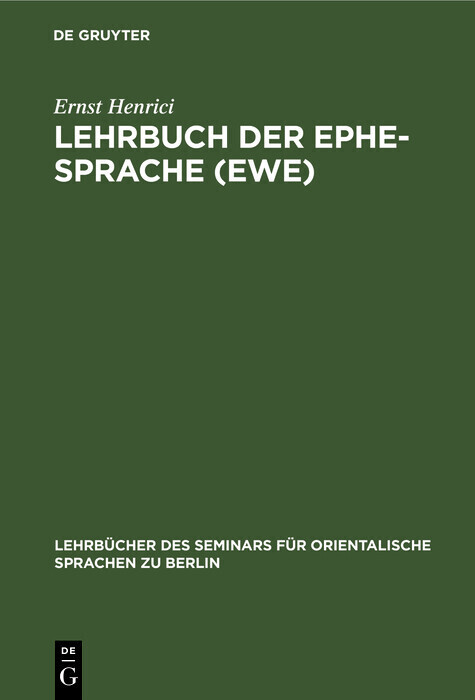 Lehrbuch der Ephe-Sprache (Ewe) main product photo