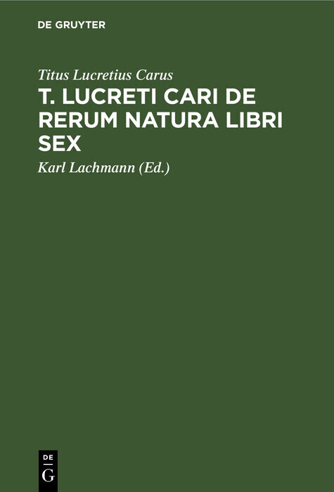T. Lucreti Cari De rerum natura libri sex main product photo