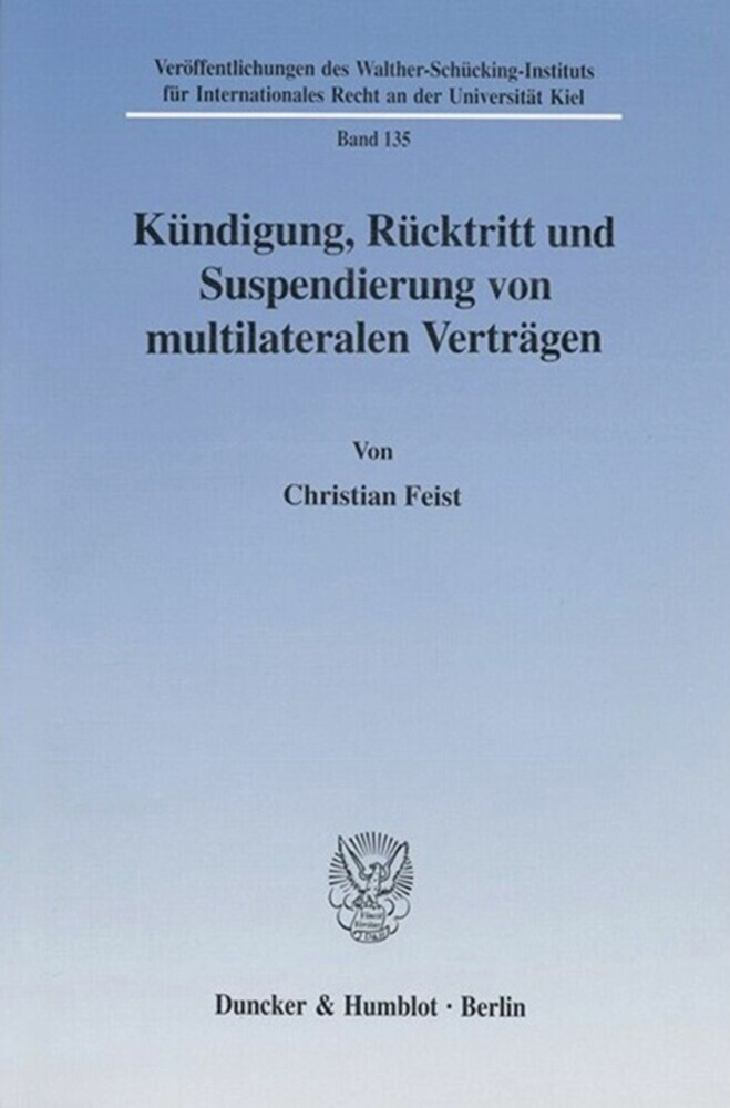 Kündigung, Rücktritt und Suspendierung von multilateralen Verträgen. main product photo