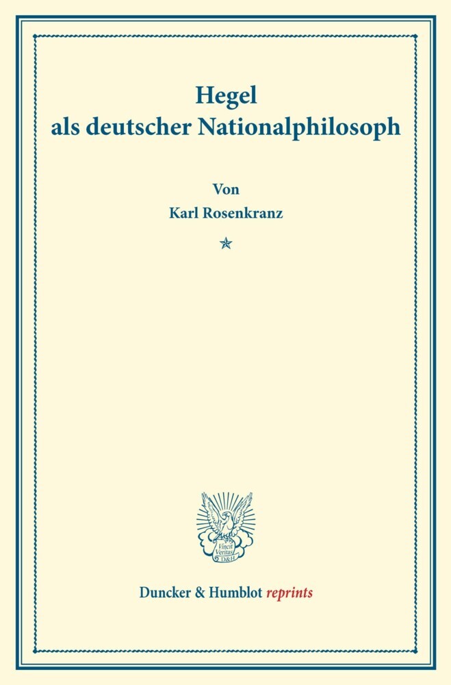 Hegel als deutscher Nationalphilosoph. main product photo
