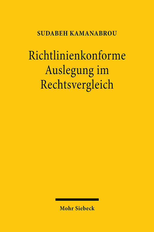 Richtlinienkonforme Auslegung im Rechtsvergleich main product photo