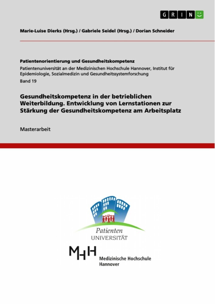 Gesundheitskompetenz in der betrieblichen Weiterbildung. Entwicklung von Lernstationen zur Stärkung der Gesundheitskompetenz am Arbeitsplatz main product photo