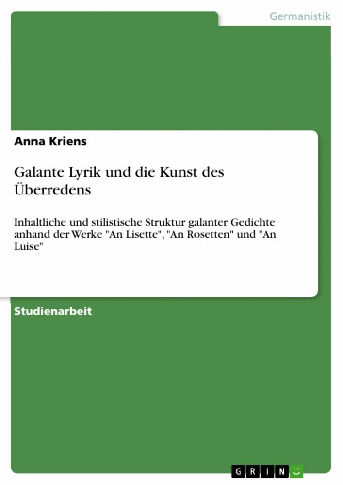 Galante Lyrik und die Kunst des Überredens main product photo