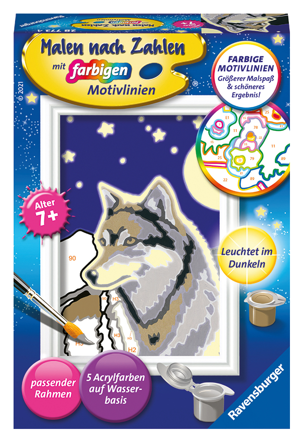 Ravensburger Malen nach Zahlen 28773 - Wolfsportrait - Kinder ab 7 Jahren main product photo