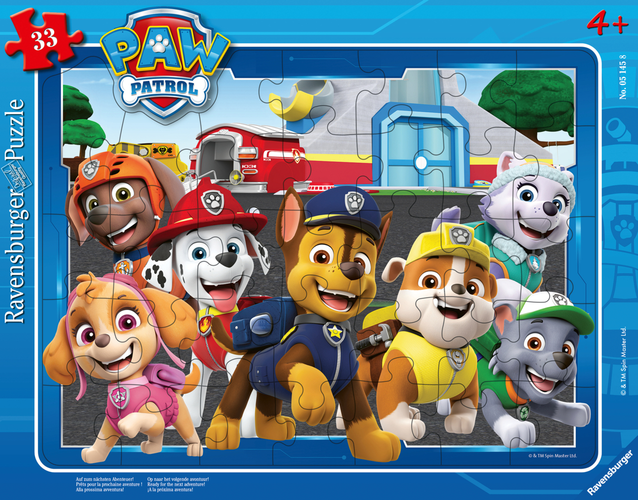 Ravensburger Kinderpuzzle - 05145 Auf zum nächsten Abenteuer! - Rahmenpuzzle für Kinder ab 3 Jahren, Paw Patrol Puzzle mit 33 Teilen main product photo