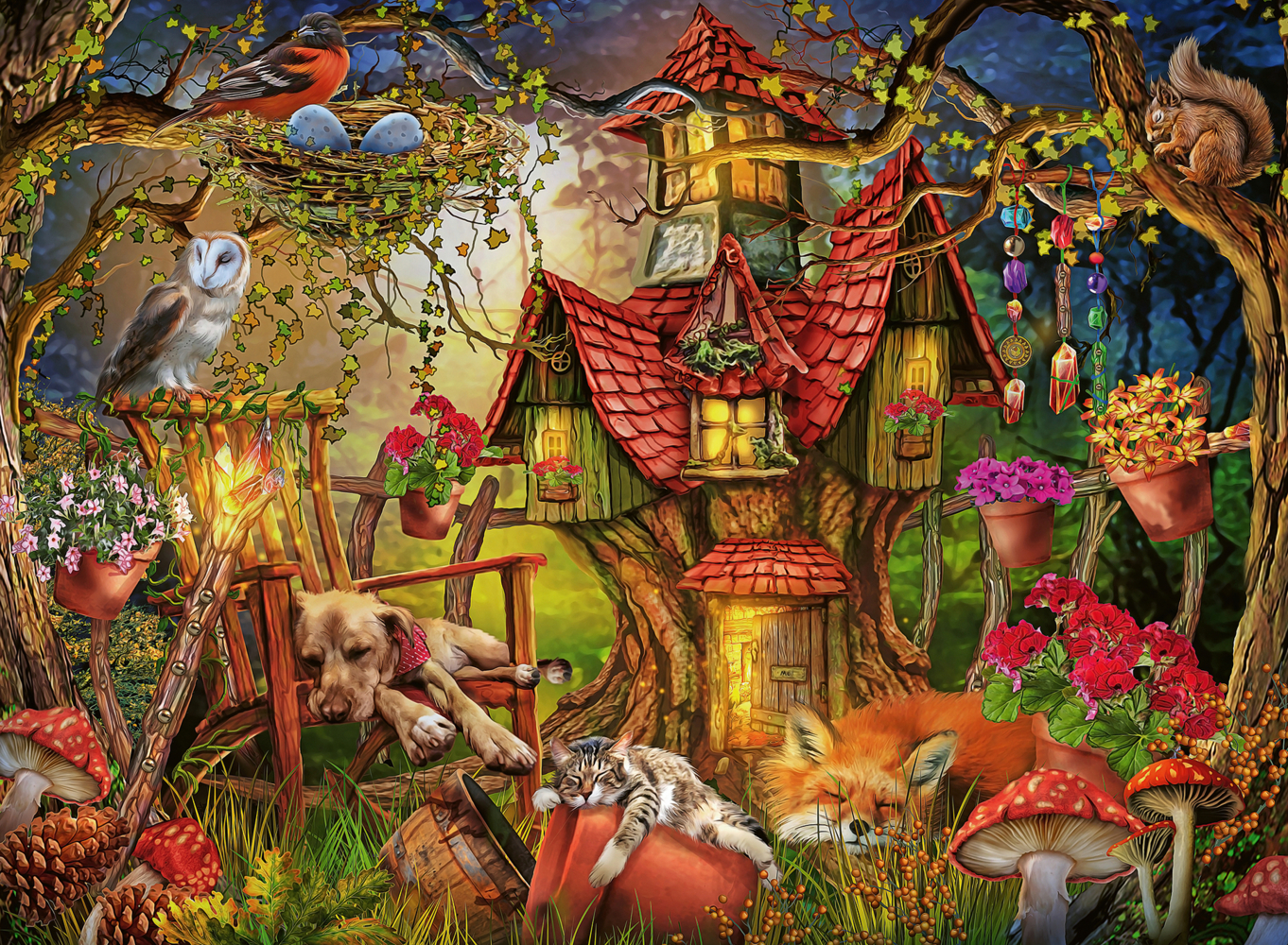 Ravensburger Kinderpuzzle - 12951 Das Waldhaus - Puzzle für Kinder ab 8 Jahren, mit 200 Teilen im XXL-Format main product photo