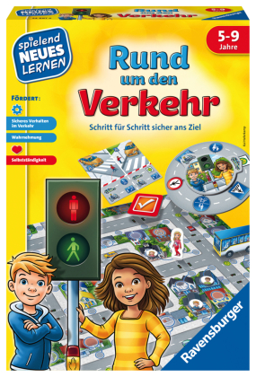 Ravensburger Lernspiel Rund um den Verkehr 24997, Kinderspiel, ab 5 Jahren, für 2-4 Spieler