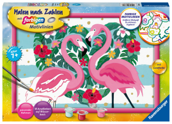 Ravensburger Malen nach Zahlen 28782 - Liebenswerte Flamingos - Kinder ab 7 Jahren