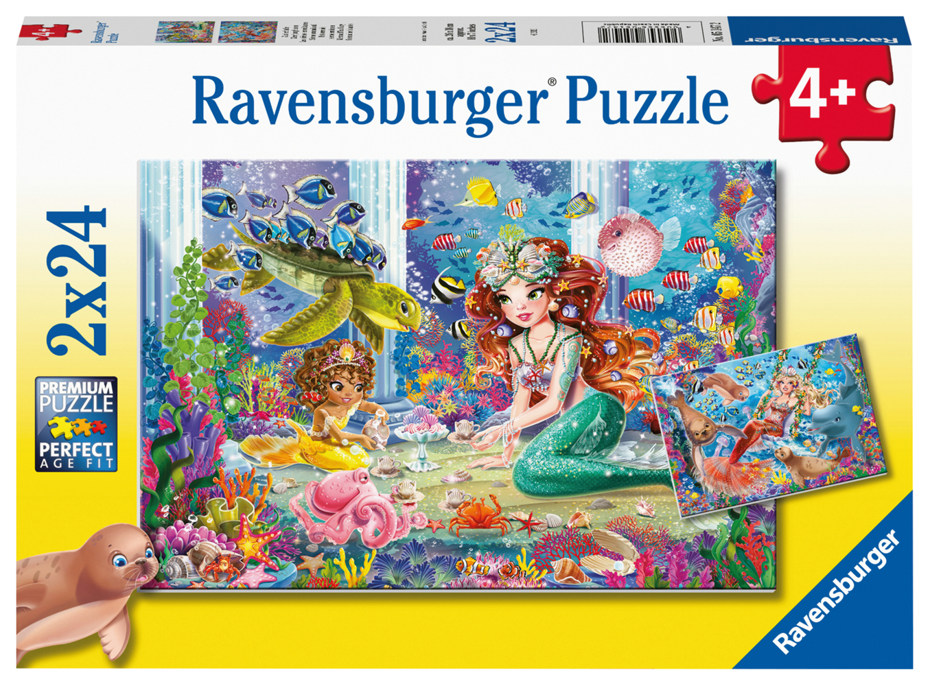 Ravensburger Kinderpuzzle - 05147 Zauberhafte Meerjungfrauen - Puzzle für Kinder ab 4 Jahren, mit 2x24 Teilen main product photo