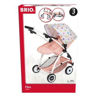 BRIO 24906 Puppenwagen Flex mit Multifunktions-Top - Stylischer Puppenwagen mit vielen Funktionen - Empfohlen ab 3 Jahren