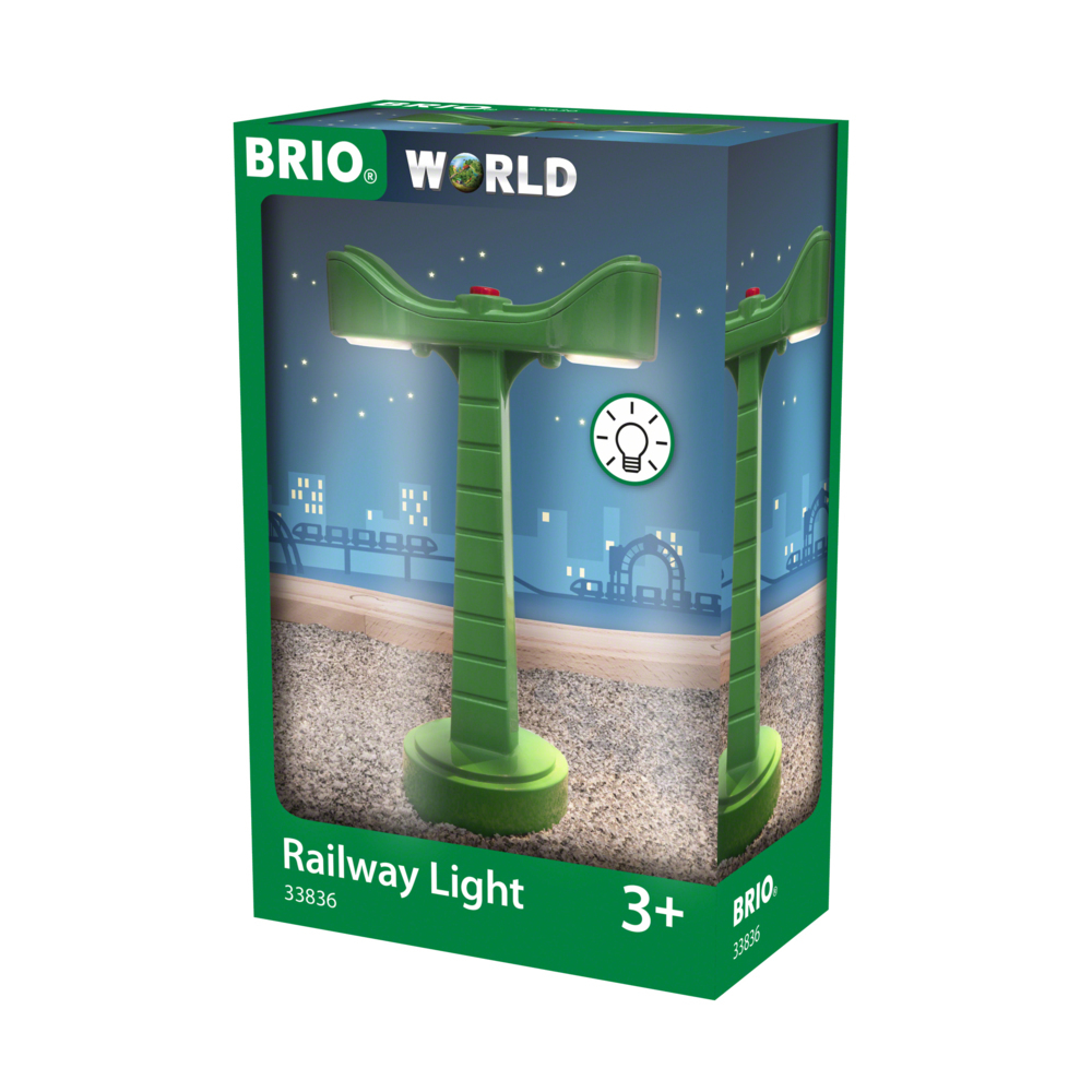 BRIO World 33836 LED-Schienenbeleuchtung - Zubehör für die BRIO Holzeisenbahn - Empfohlen ab 3 Jahren main product photo