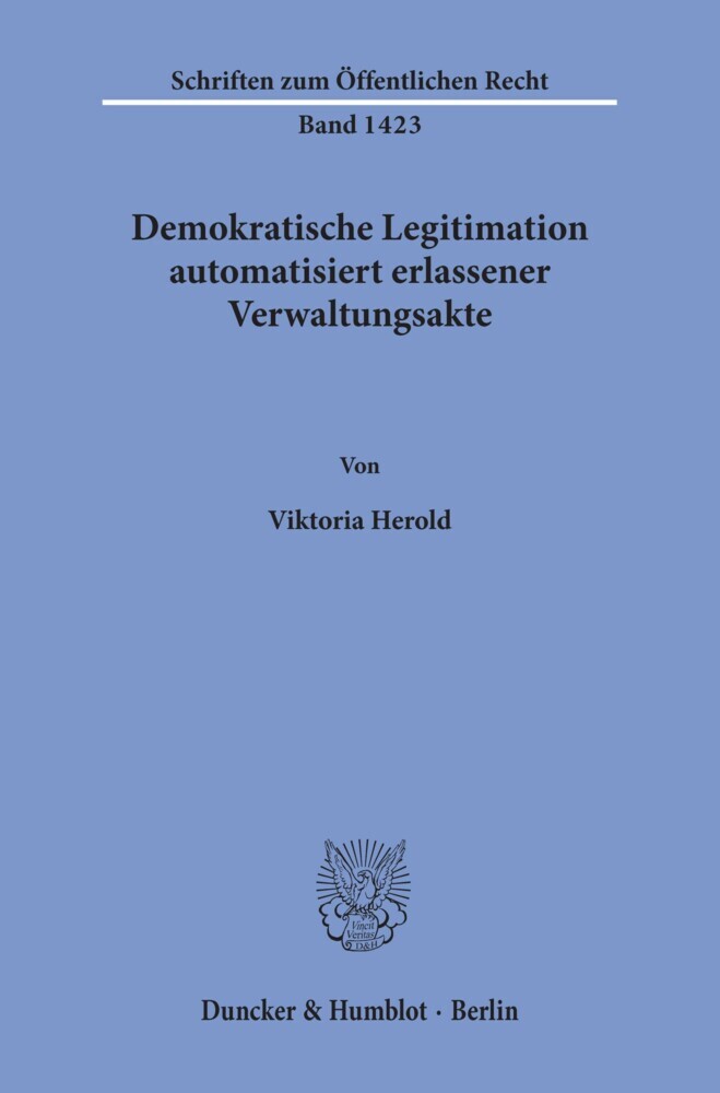Demokratische Legitimation automatisiert erlassener Verwaltungsakte. main product photo