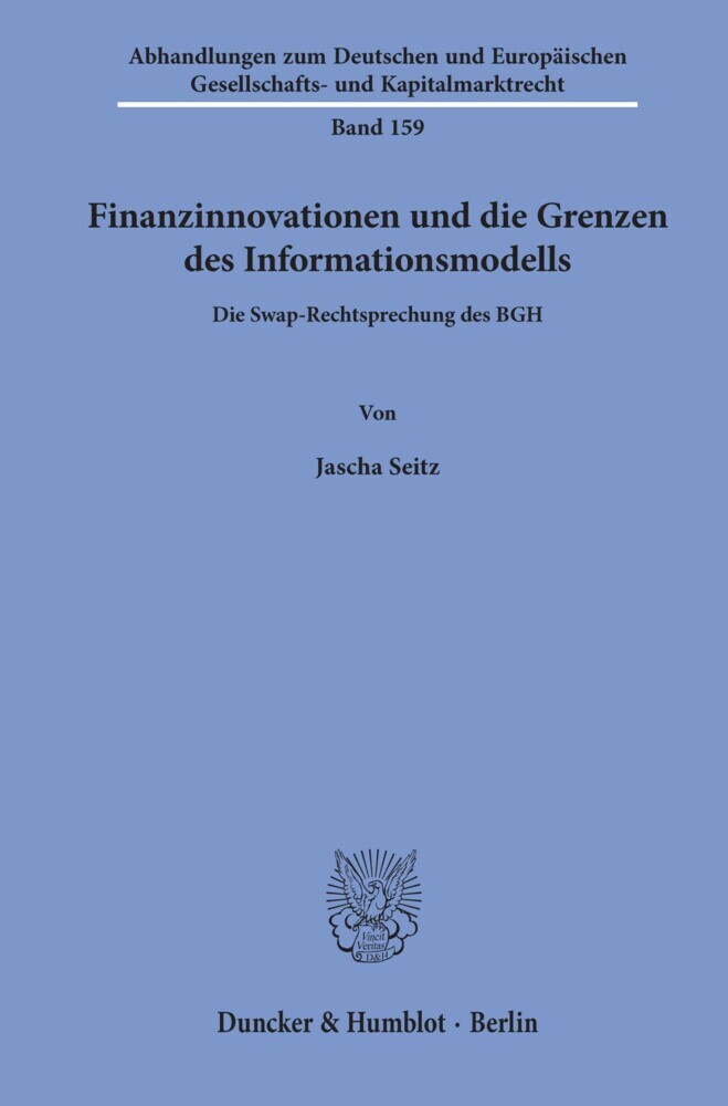 Finanzinnovationen und die Grenzen des Informationsmodells. main product photo