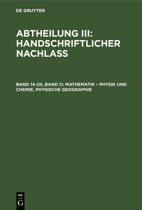 Mathematik - Physik und Chemie, Physische Geographie main product photo